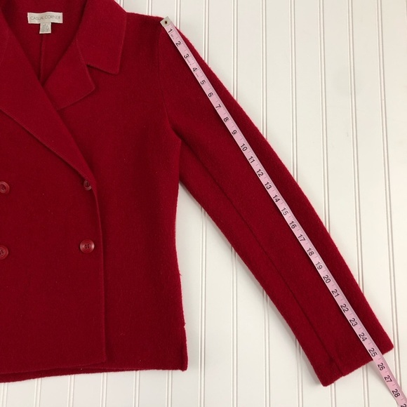 Casual Corner Wool Red Double Breasted Jacket - Picture 9 of 11